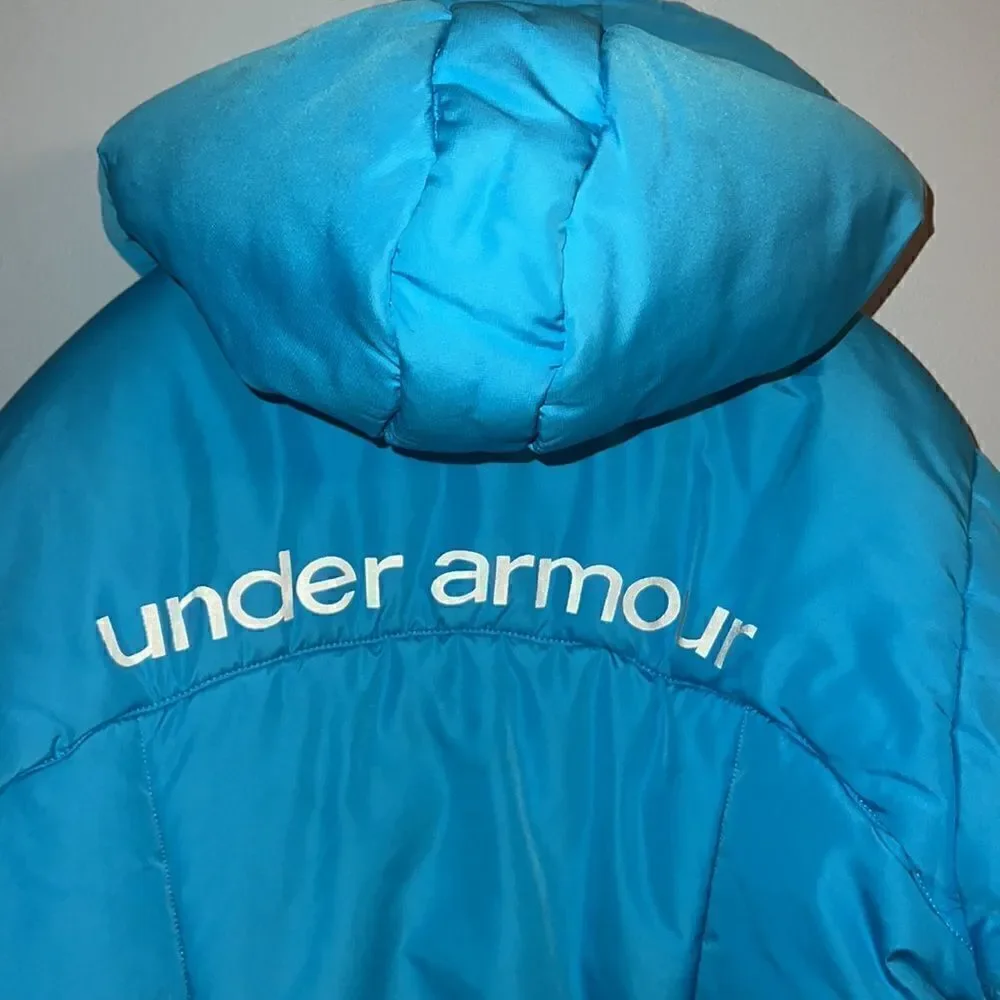 Under Armour Girls Youth XL sky blue Winter Puffer Hooded Jacket